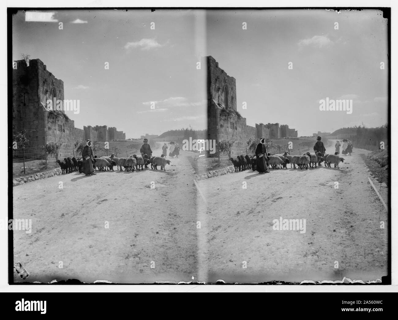 Various views of the city wall [Jerusalem]. North wall and Gordon's