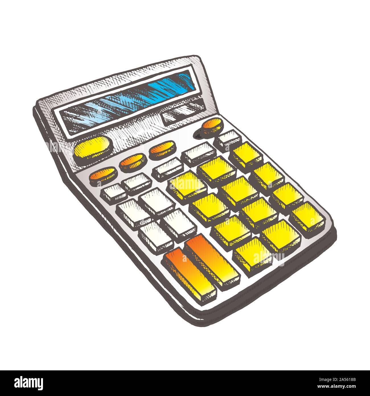 Calculator Stationery Equipment Color Vector Stock Vector Image & Art