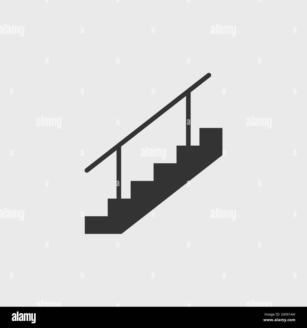 Vector illustration, flat design. Stair stairwell up icon Stock Vector