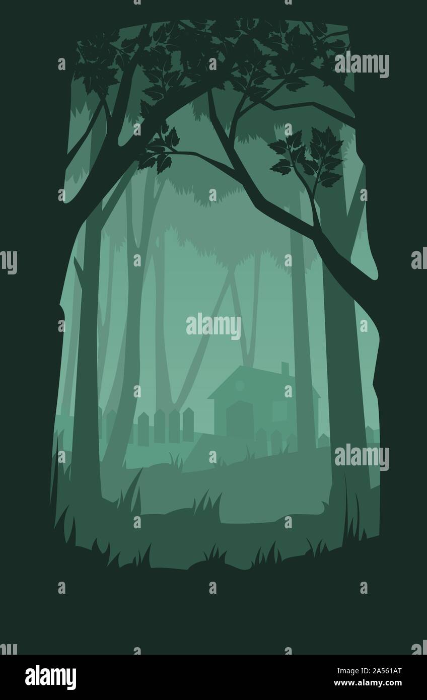 House in forest Stock Vector Image & Art - Alamy