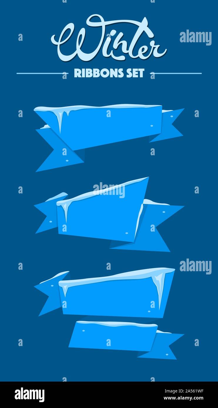Winter ribbon set Stock Vector Image & Art - Alamy