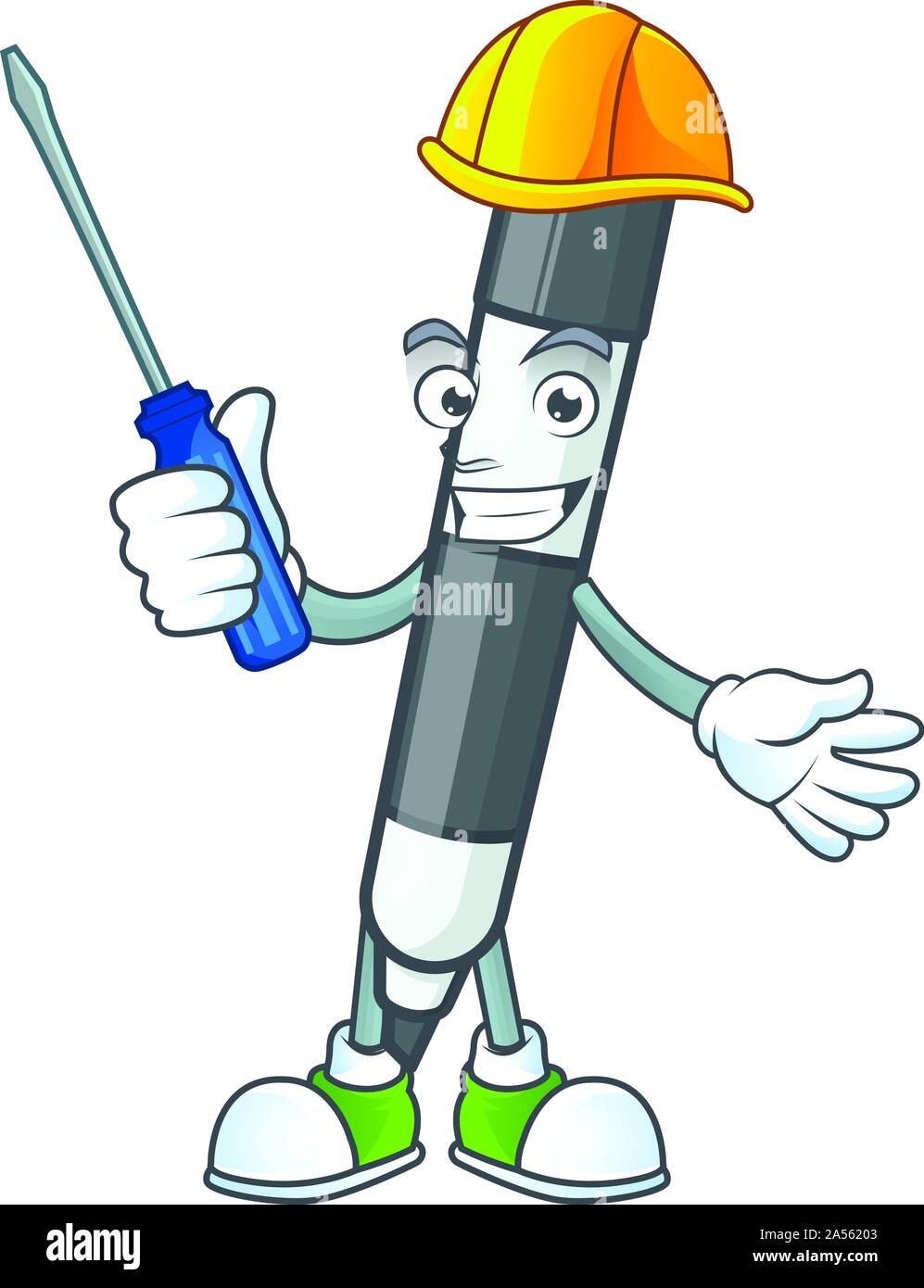 Automotive black white board marker with mascot Stock Vector Image ...