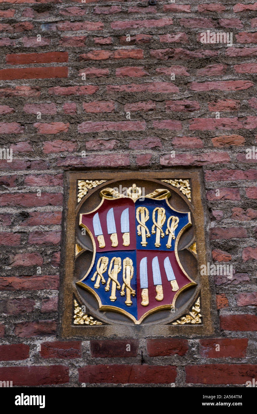 City Coat of Arms entrance gate University of Cambridge Stock Photo