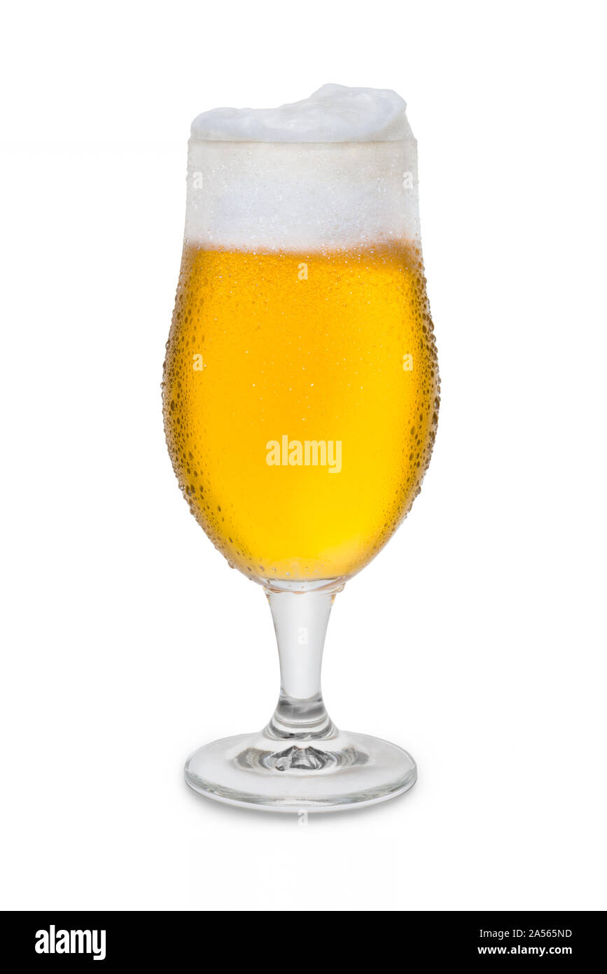 Full Belgium Ale with Condensation and Foam Head #1. Stock Photo