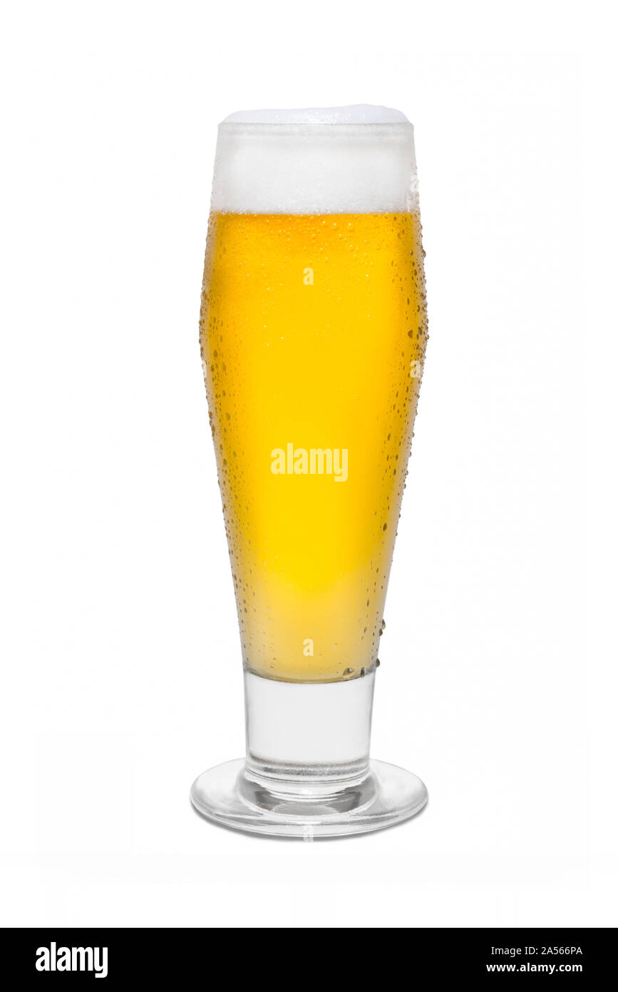 Classic Pilsner Beer with Condensation, with Foam Head 5 Stock Photo