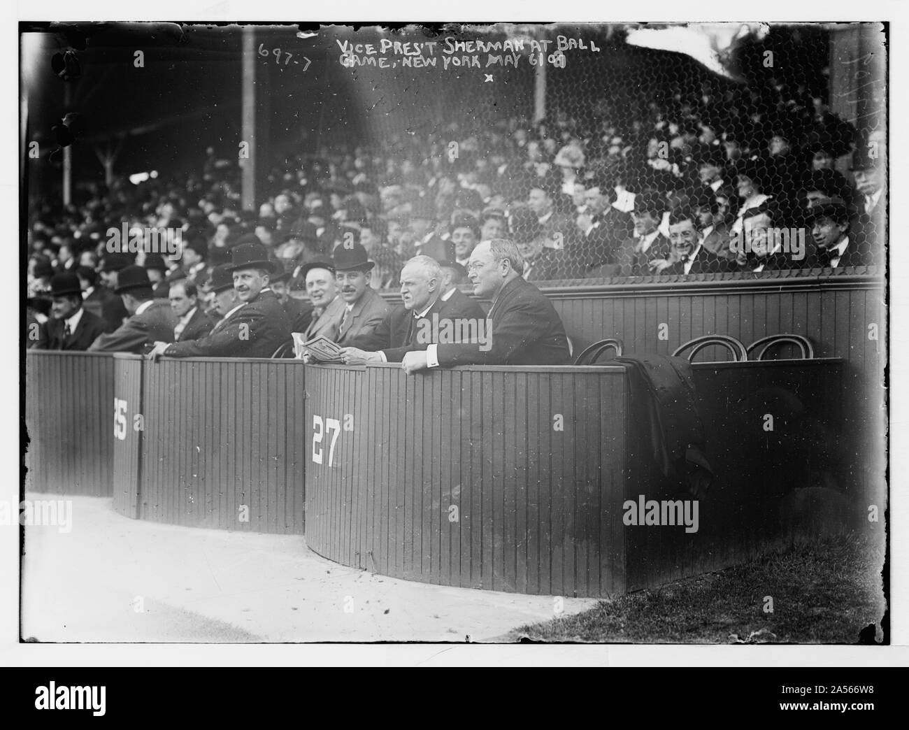 Vice President Sherman at N.Y. Ball game, in box seats Stock Photo - Alamy