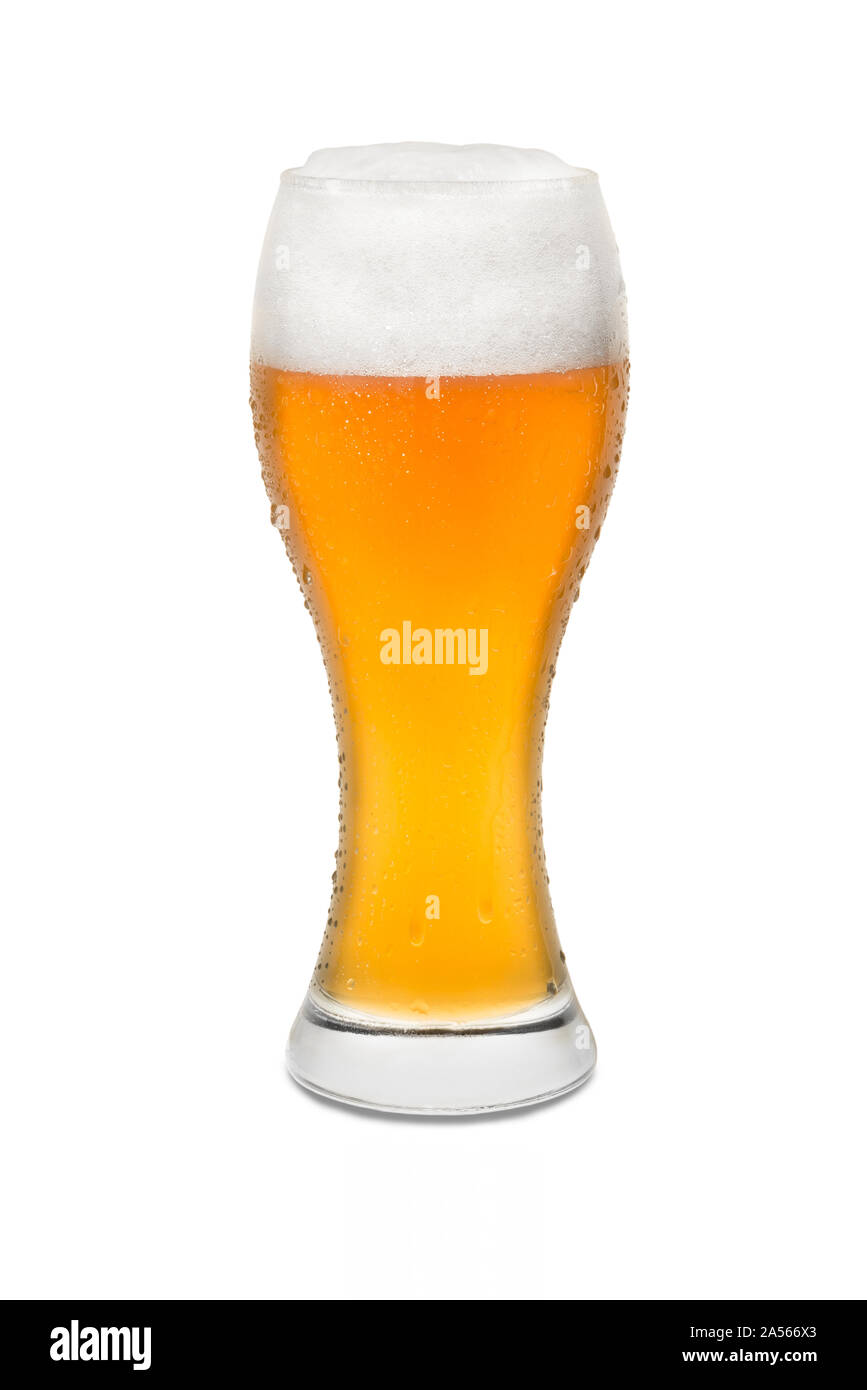Isolated Wheat Beer, with Condensation and Foam top 2 Stock Photo Alamy