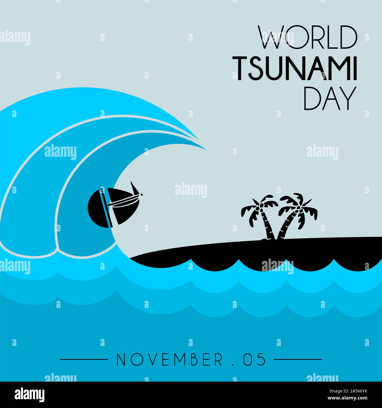 World Tsunami Day, seen from the beach Stock Photo