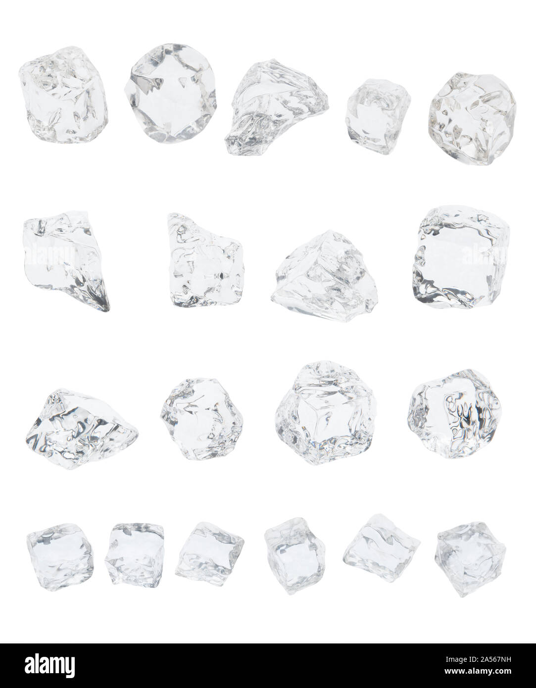 Group of isolated ice cubes against white background Stock Photo - Alamy