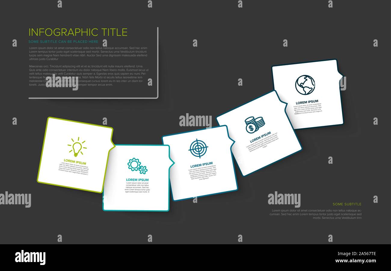 Vector multipurpose Infographic template with five square options and ...