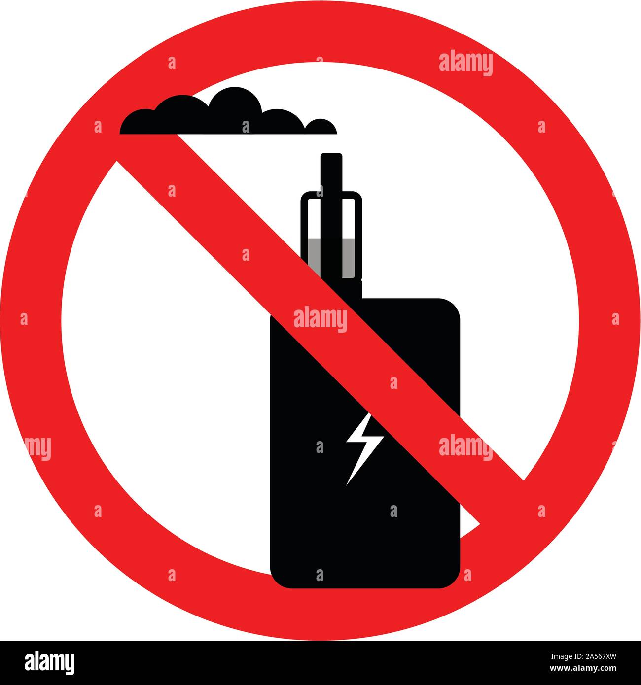 Electronic smoking prohibition sign. Simple vector illustration Stock Vector