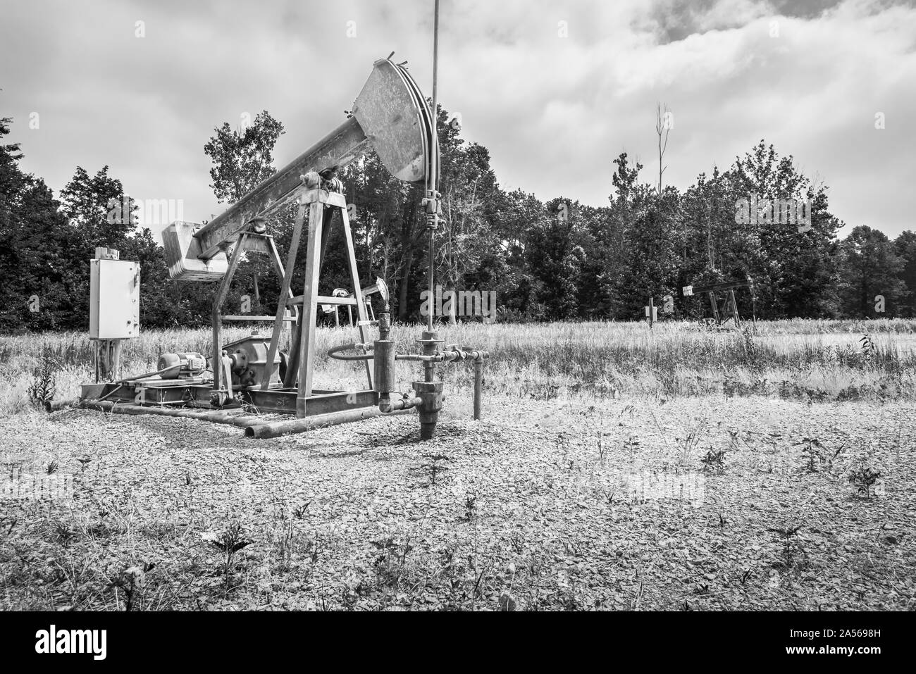 Oil wells natural gas field Black and White Stock Photos & Images Alamy