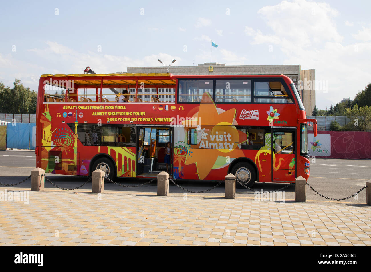 hop on hop off tour bus almaty kazakhstan Stock Photo