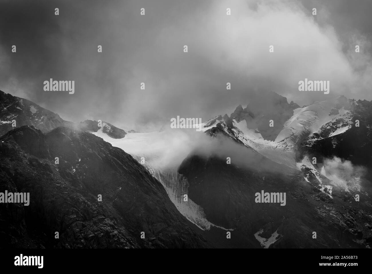 mountain peaks at the shymbulak alpine resort almaty kazakhstan Stock Photo