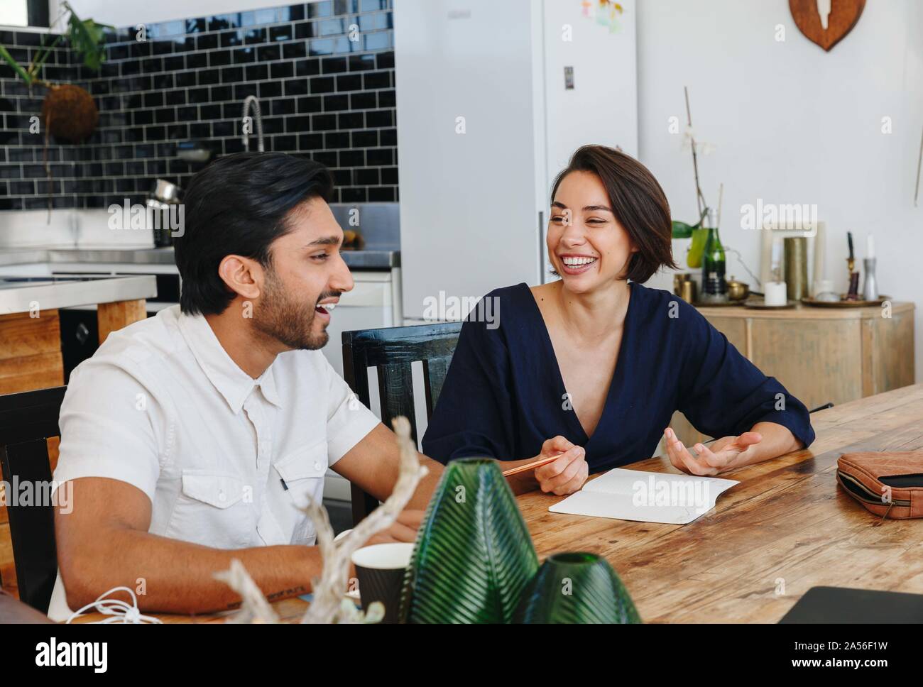 Colleagues having discussion in office Stock Photo