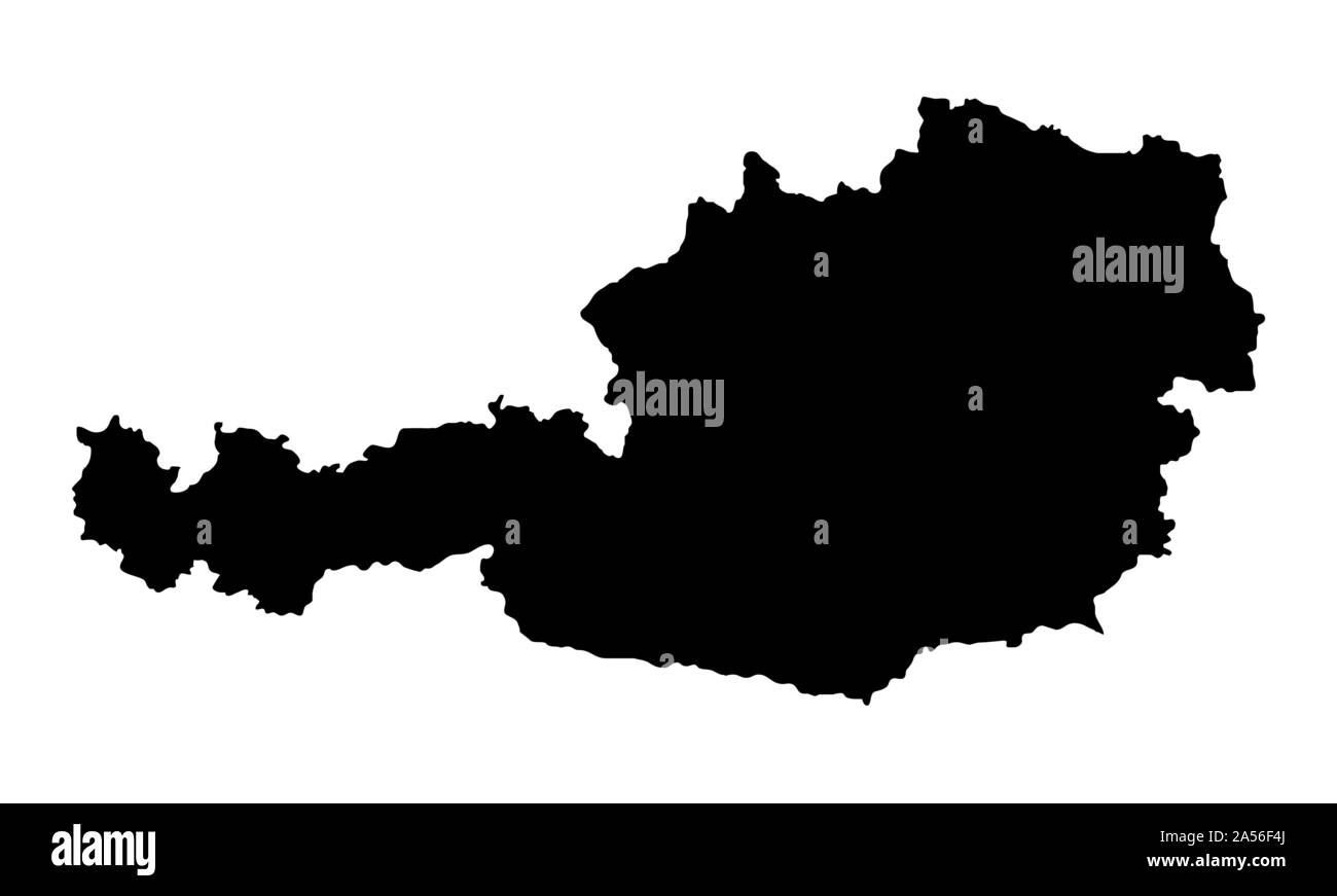 Austria silhouette map Stock Vector