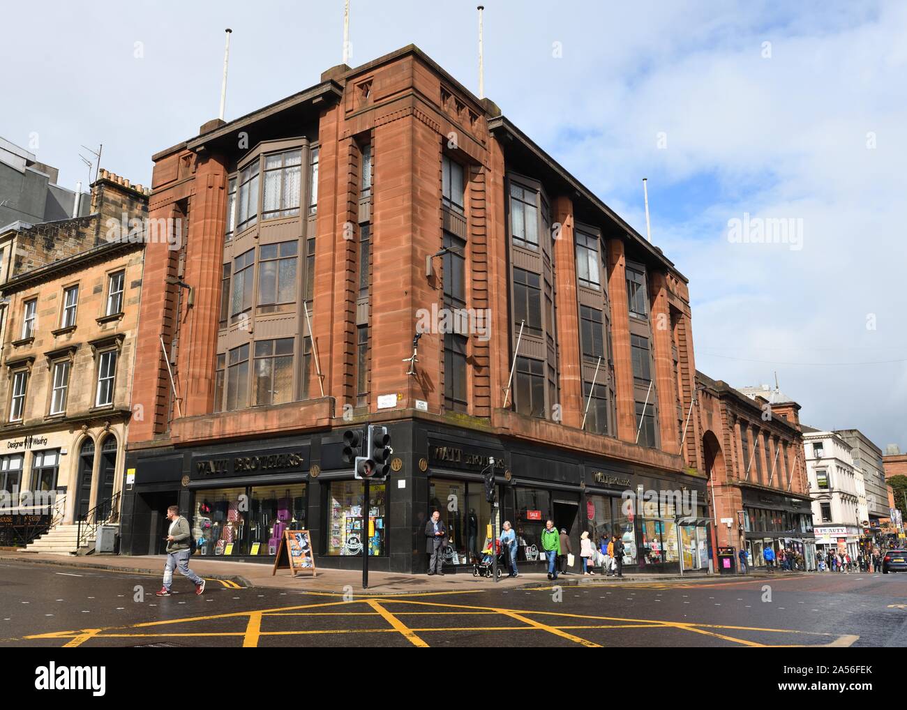 The Iconic Watt Brothers business on Hope Street in Glasgow, Scotland, UK is in administration. Stock Photo