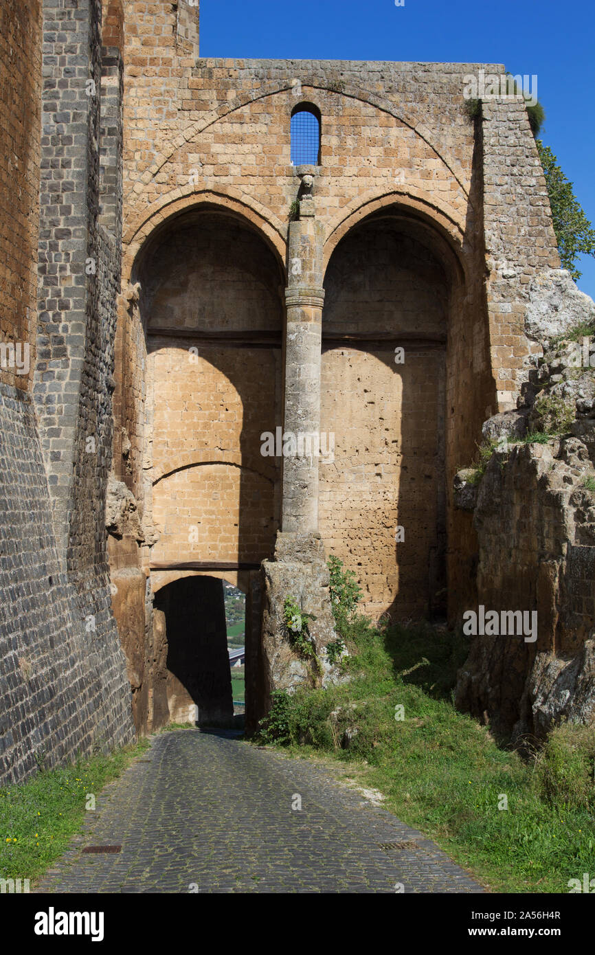 Porta Soliana (or Porta Rocca) - Anello della Rupe (Ring around the cliff) - Orvieto Stock Photo