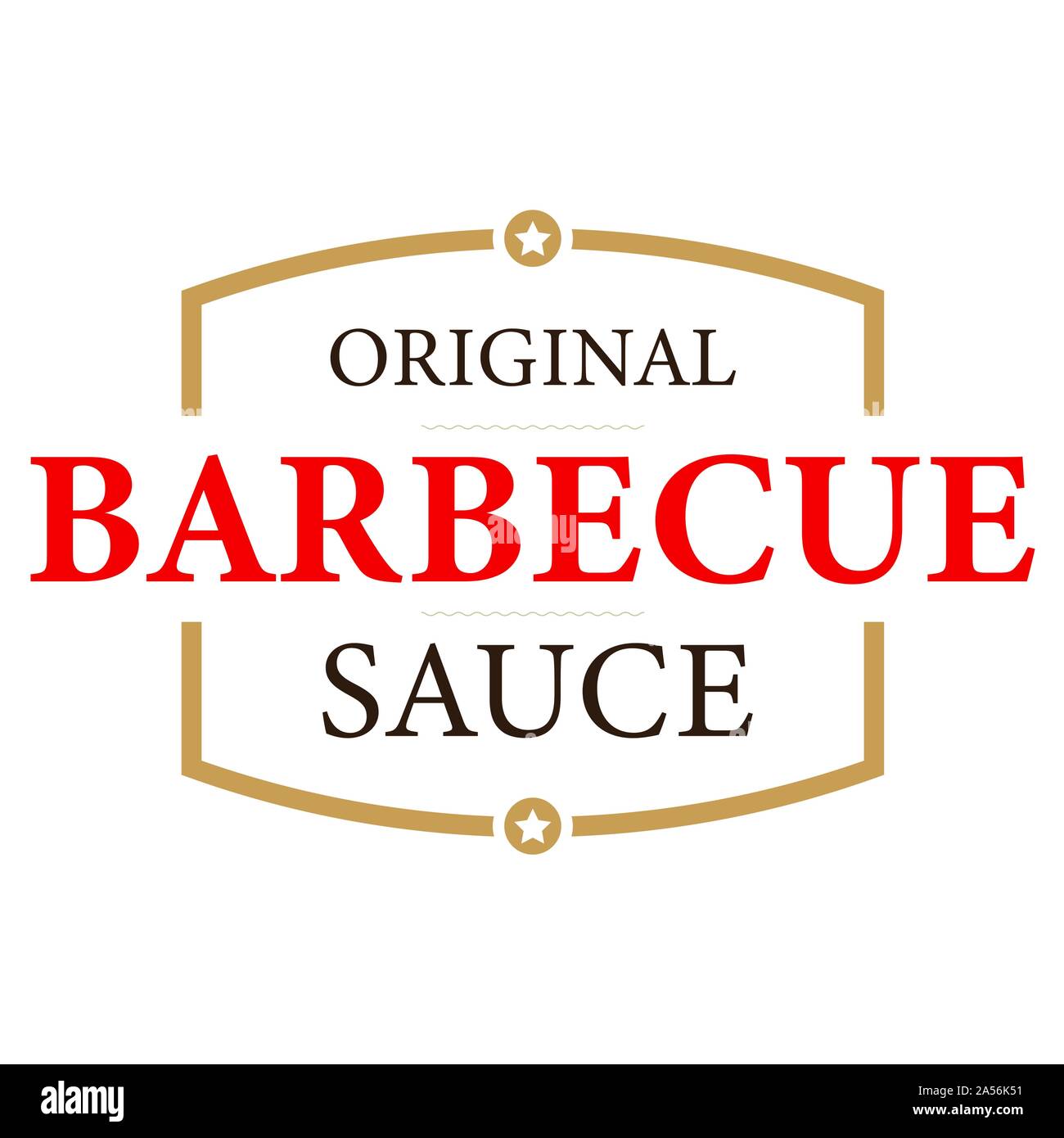 Original Barbecue Sauce label tag Stock Vector