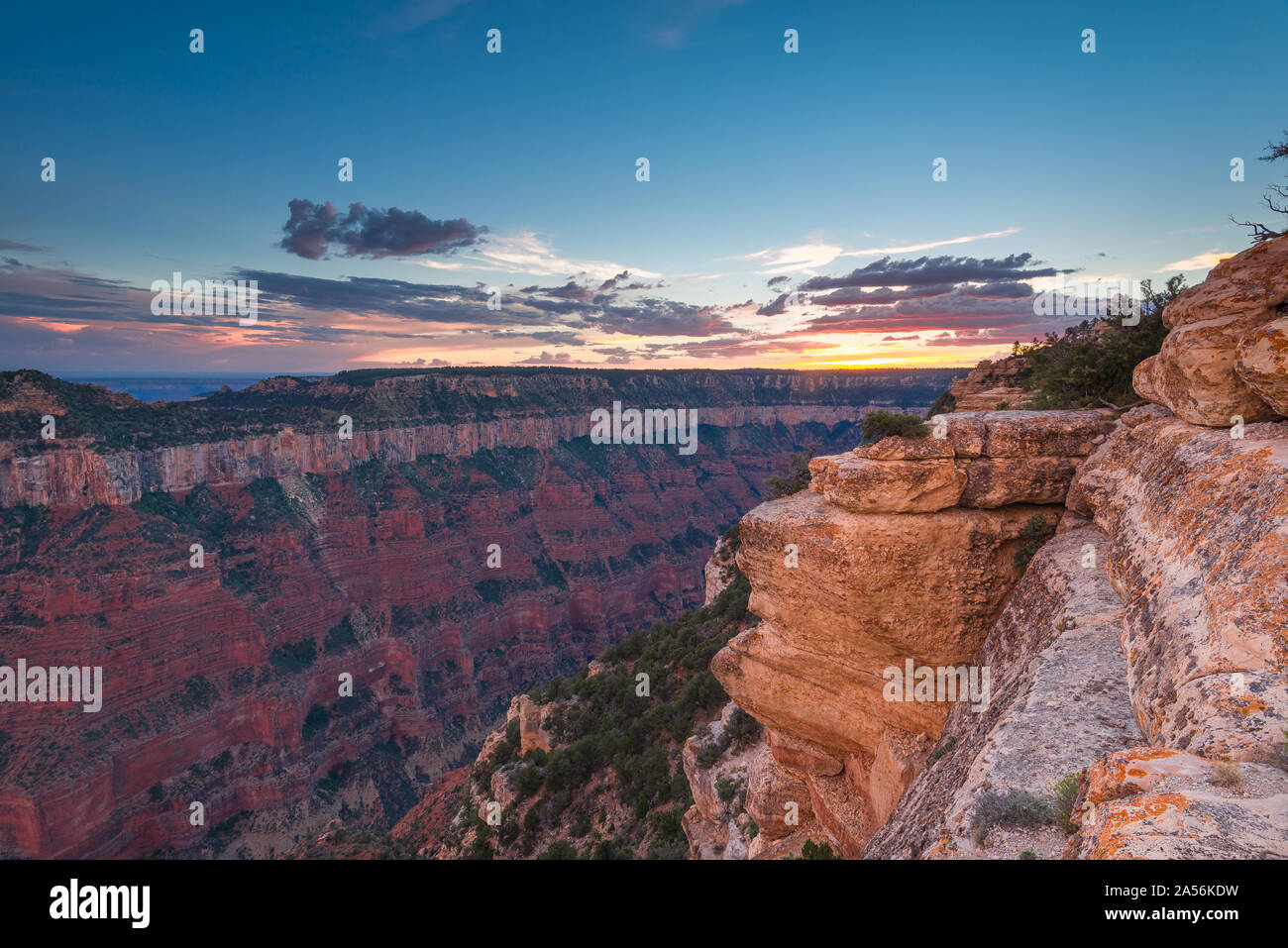 Sunset at the North Rim of The Grand Canyon Stock Photo Alamy