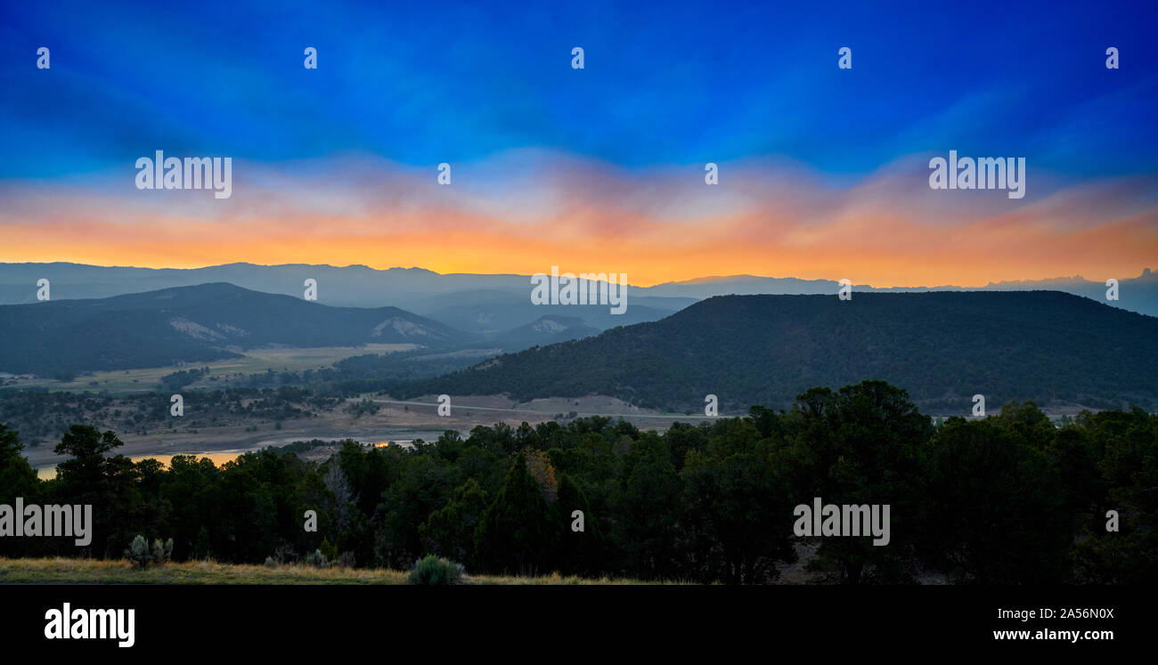Sunrise at Ridgway State Park Colorado. Stock Photo