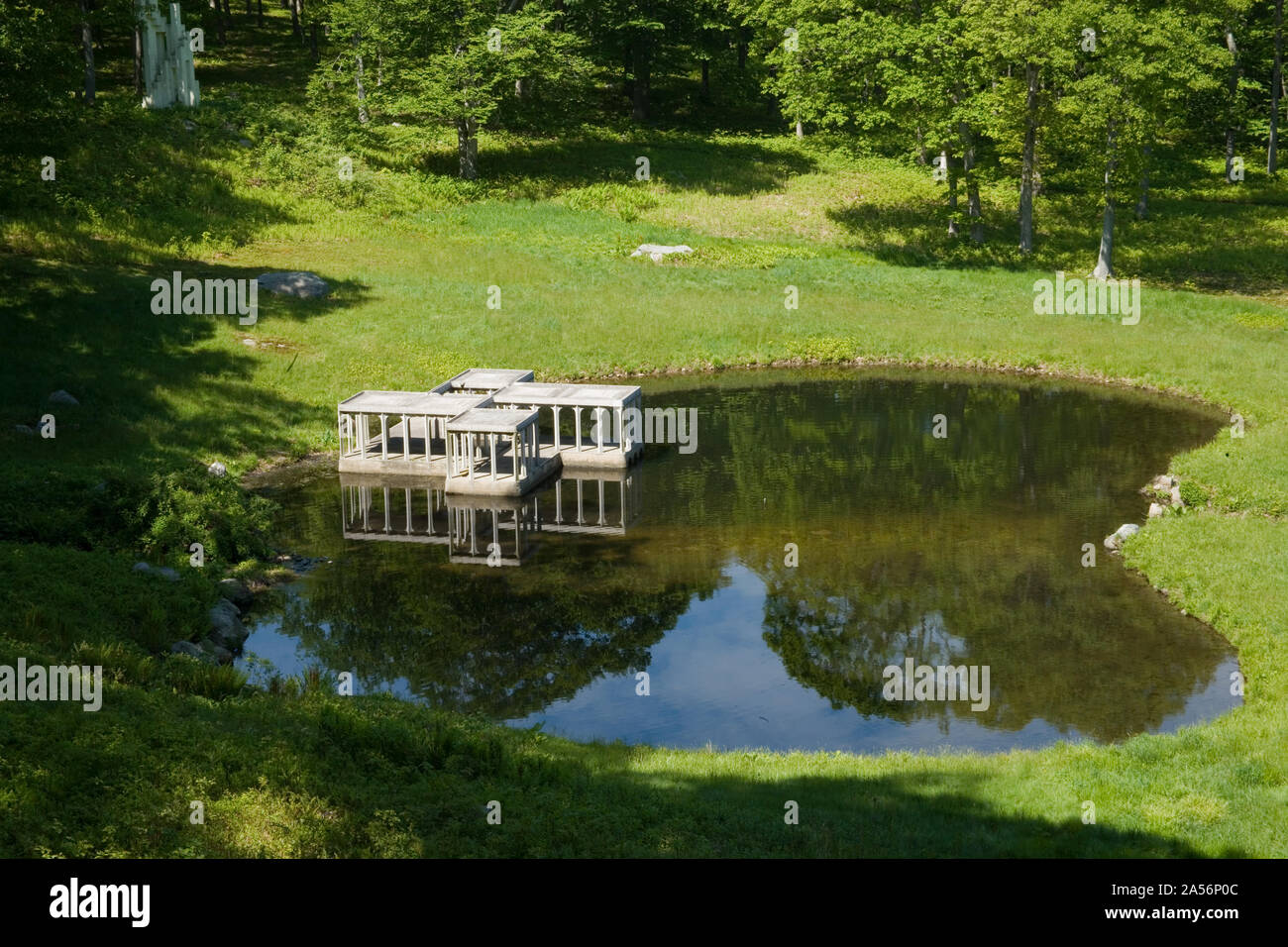 View of pavillion, Philip Johnson's Glass House, New Canaan