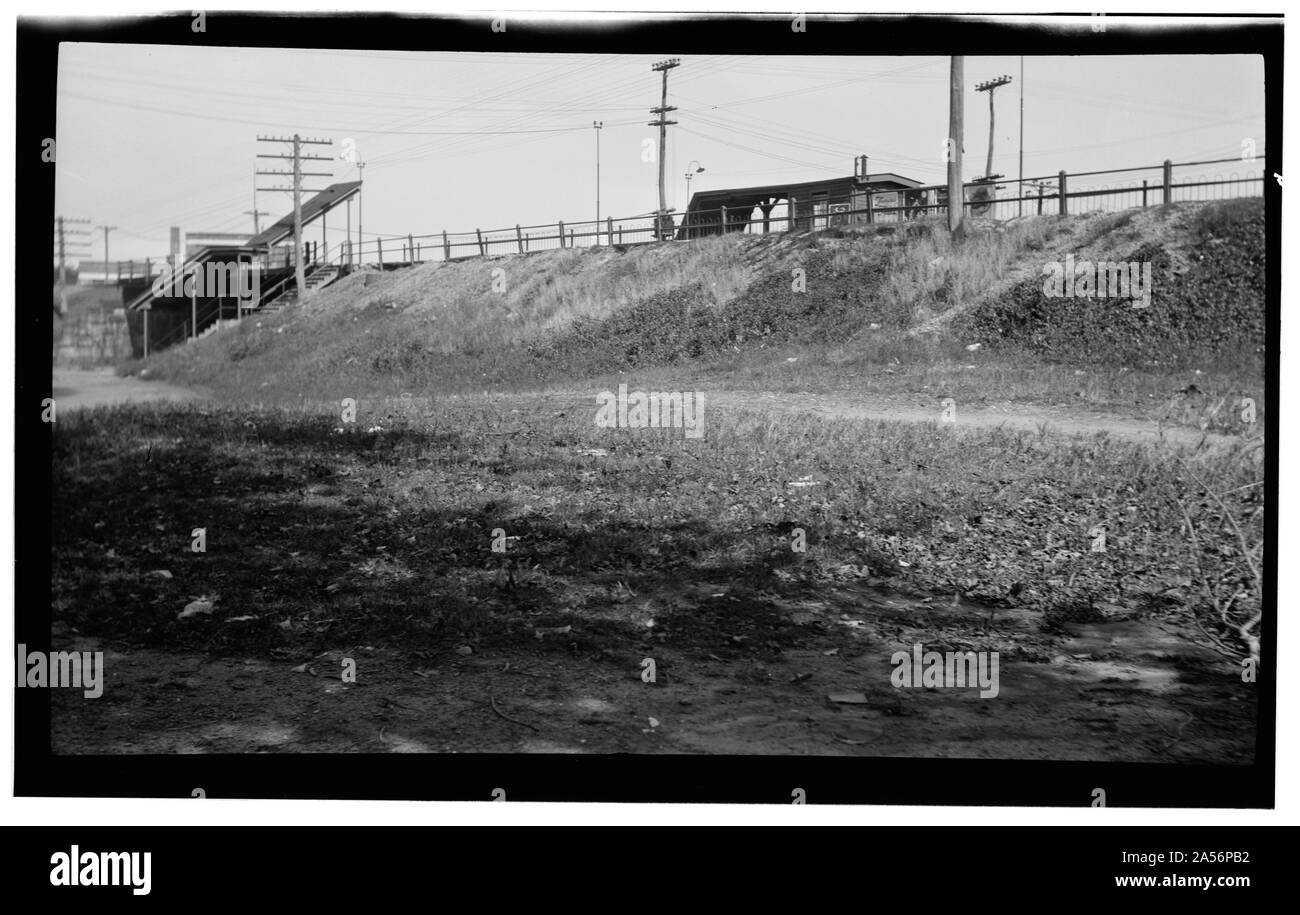 View of station - Erie Railway, Clifton Station, Clifton, Passaic County, NJ Stock Photo