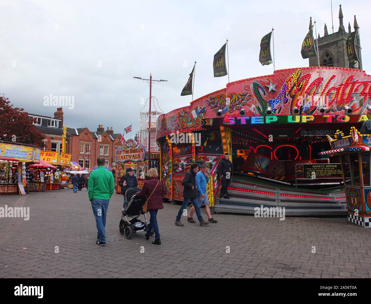 Rides at Ilkeston Charter Fair, Derbyshire 2019. It is one of the