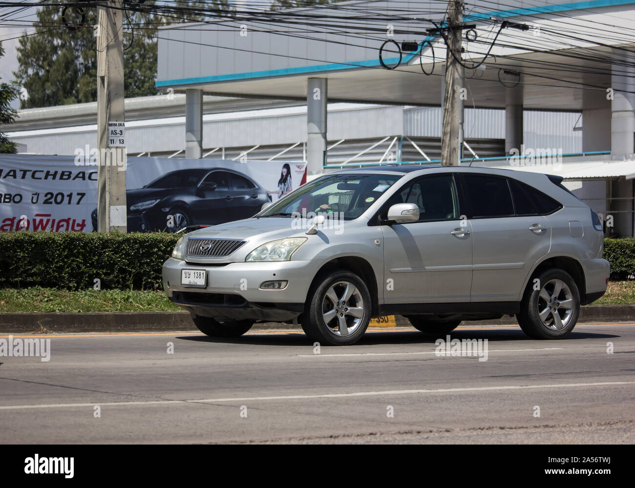 Chiangmai, Thailand -  October 3 2019: Private Suv car Lexus RX300.   On road no.1001, 8 km from Chiangmai city. Stock Photo