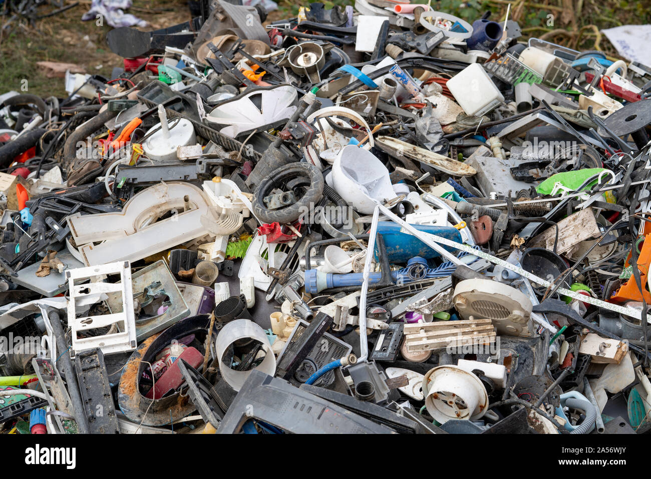 Scrap materials are collected for sorting and recycling Stock 