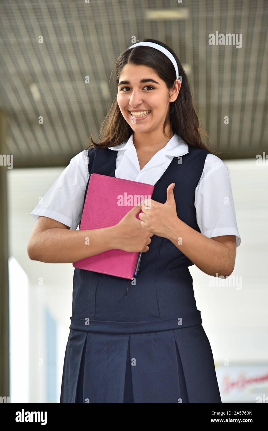 Happy Female Student Stock Photo - Alamy