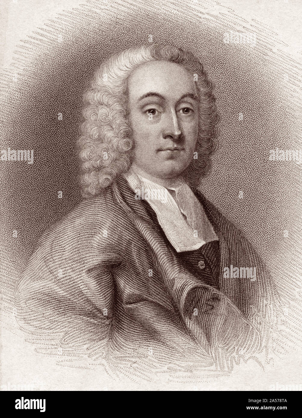 Philip Doddridge D.D. (1702–1751) was an evangelical English Nonconformist (Congregationalist) minister, educator, and prolific hymnwriter. Doddridge was a contemporary and friend of Isaac Watts, John Wesley and George Whitefield, and was an influence through his writing on William Wilberforce and Charles Spurgeon. Stock Photo
