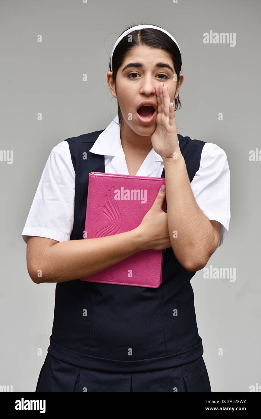 Girl Student Yelling Stock Photo