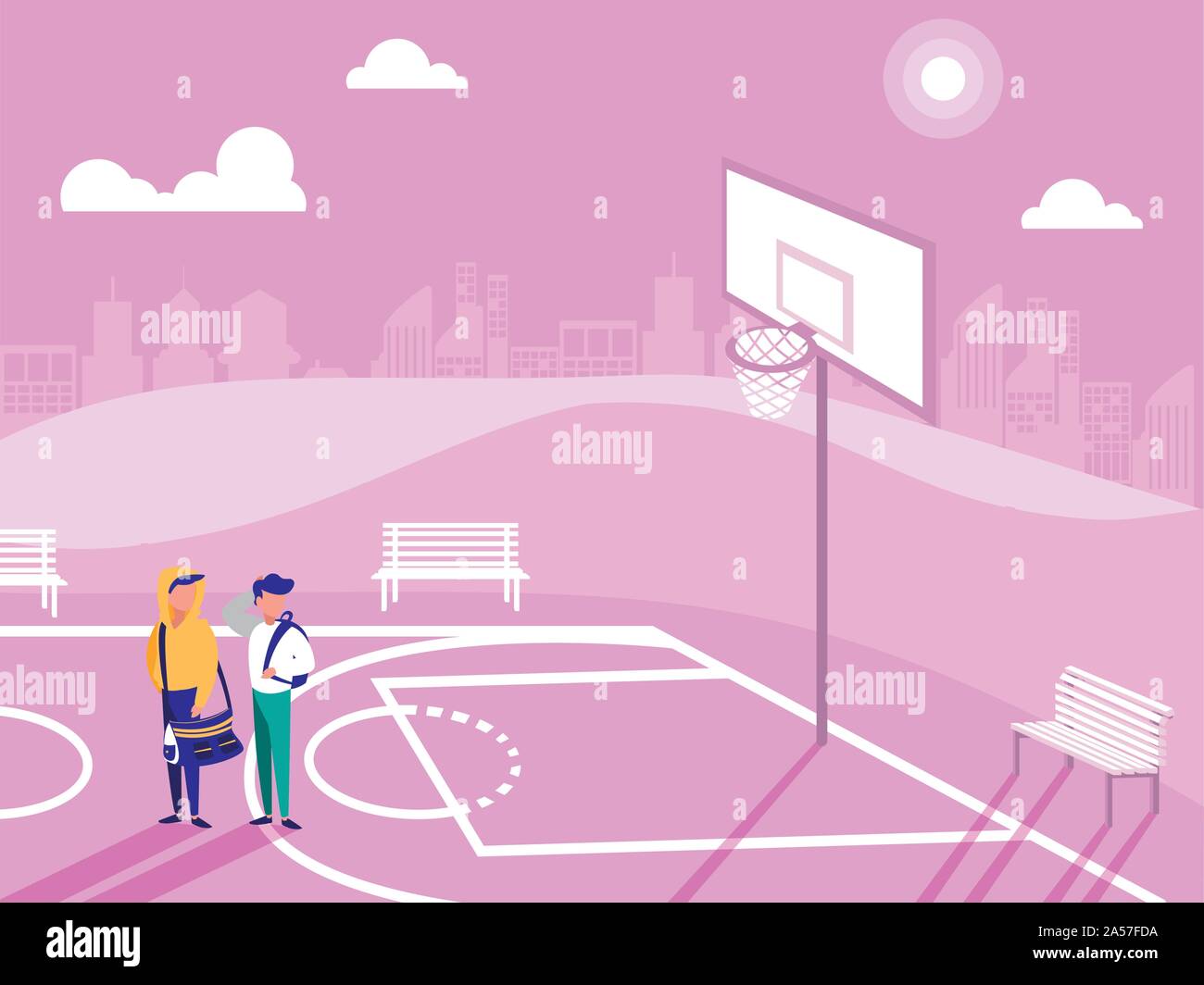 scene of men in park in the city vector illustration design Stock ...