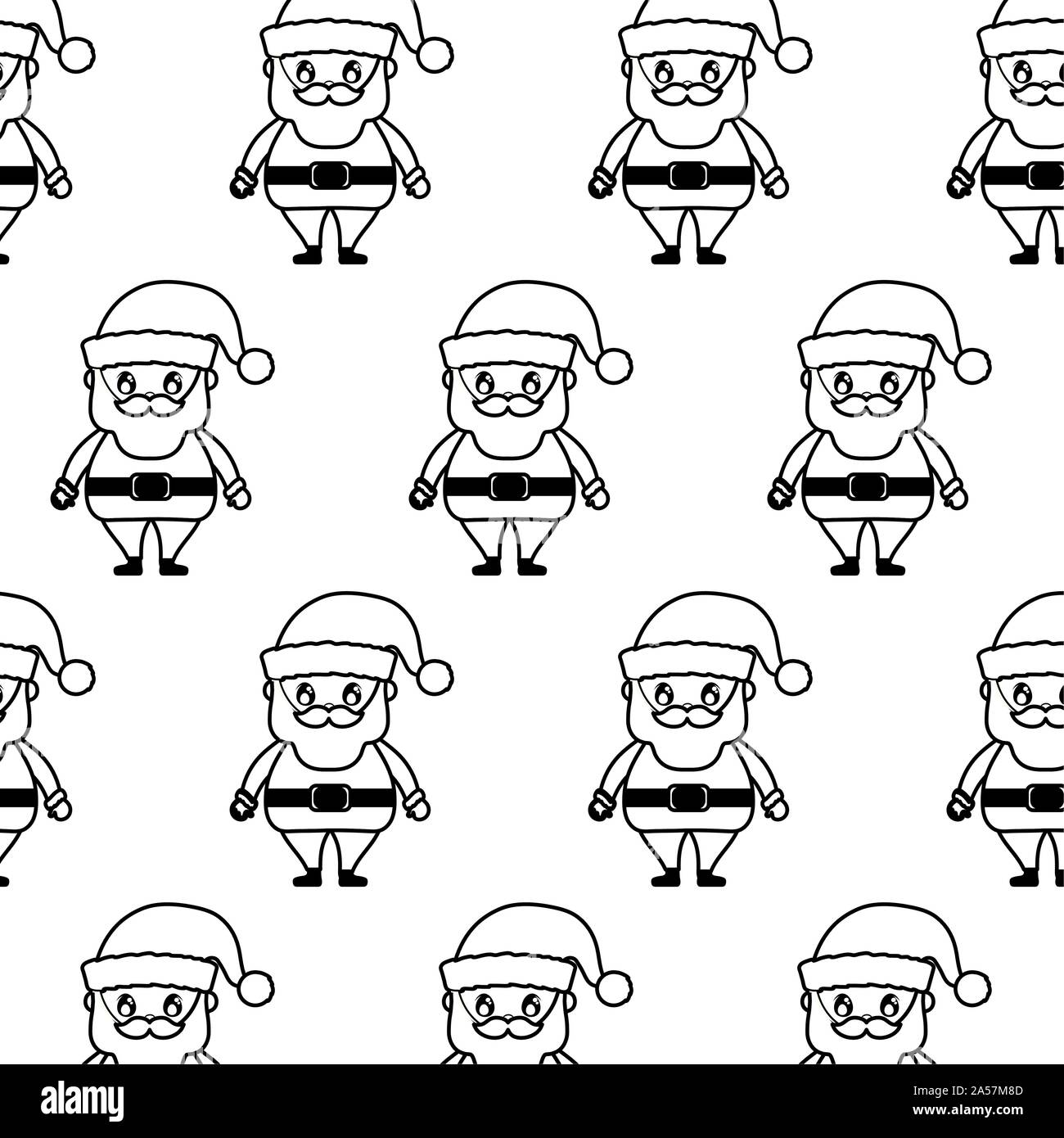 Santa Color Pattern pattern of santa claus on white background vector illustration design ...