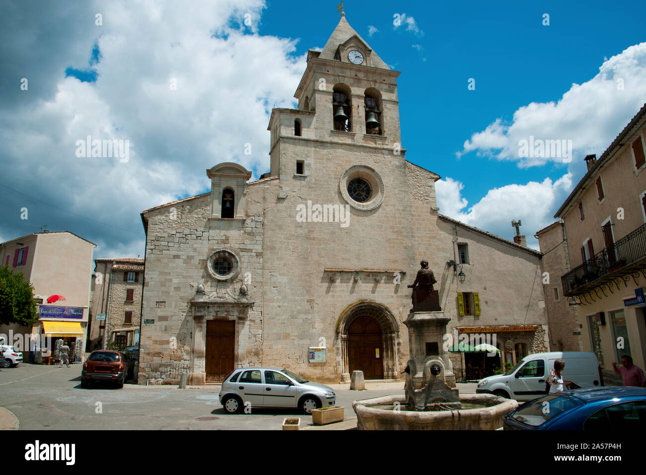 Low angle view of a church, Sault, Vaucluse, Provence-Alpes-Cote d'Azur, France Stock Photo