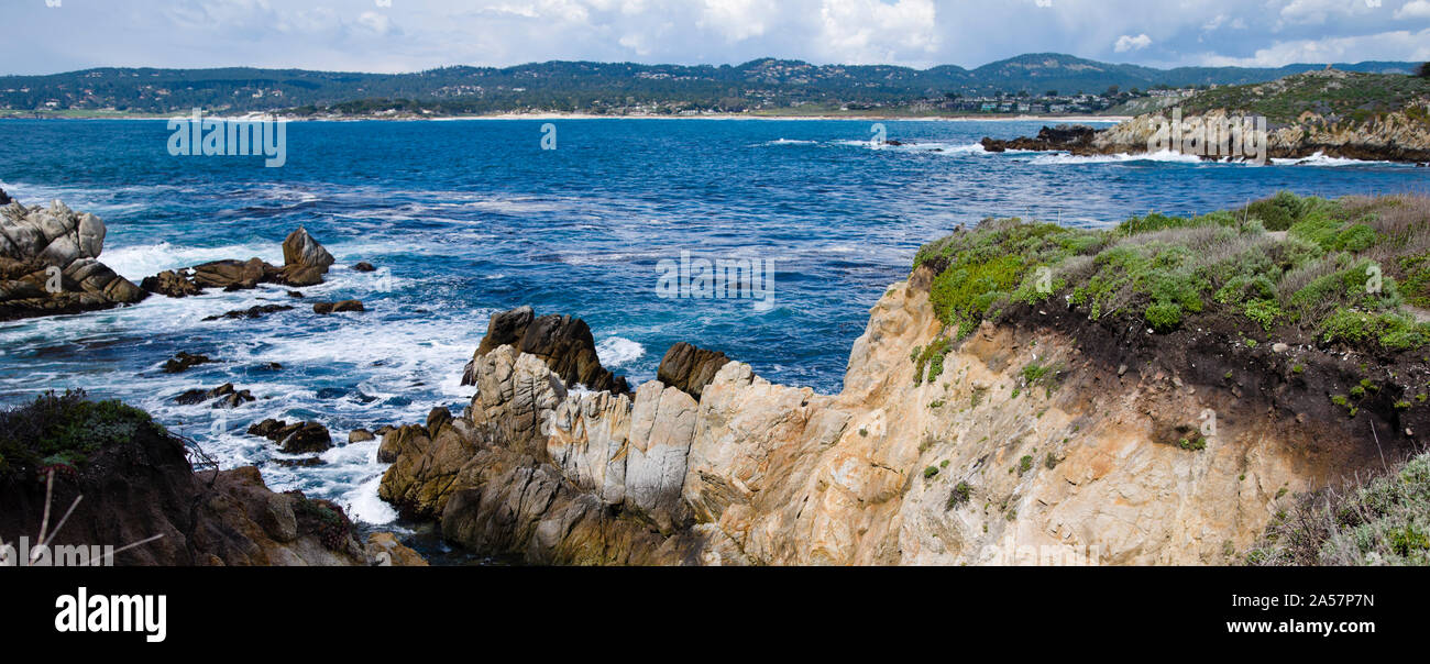Rock formations on the coast, Point Lobos State Reserve, Carmel, Monterey County, California, USA Stock Photo