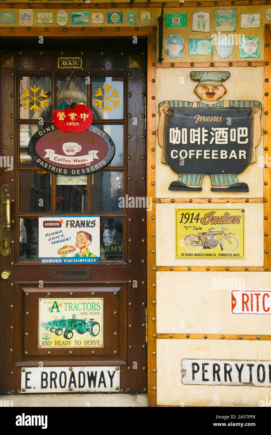 American Starbucks cafe, Zhongyang Dajie, Daoliqu Russian Heritage Area, Harbin, Heilungkiang Province, China Stock Photo