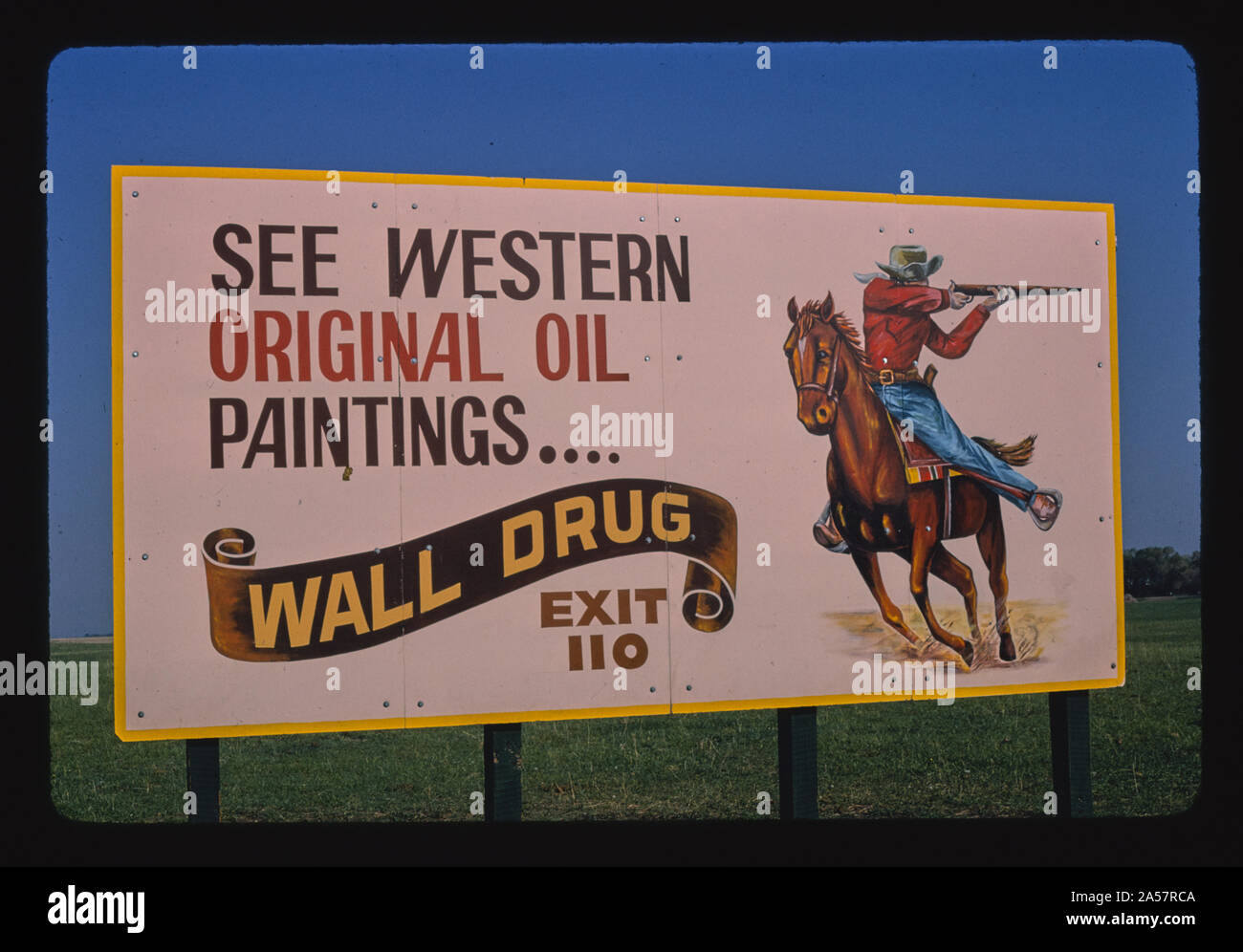 Wall Drug billboard, I90, South Dakota Stock Photo Alamy