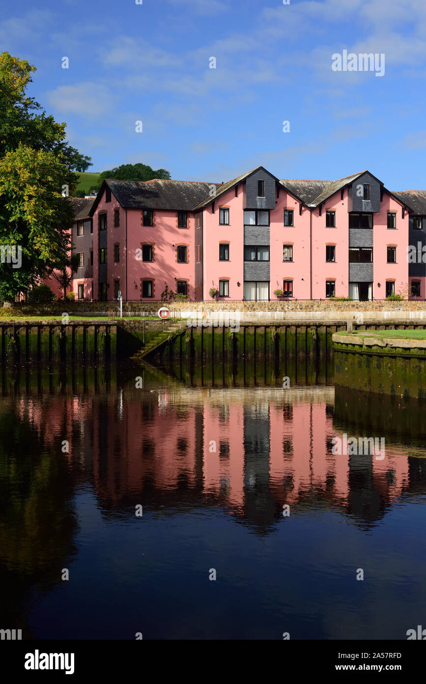 Riverside apartments in Totnes, Devon Stock Photo Alamy