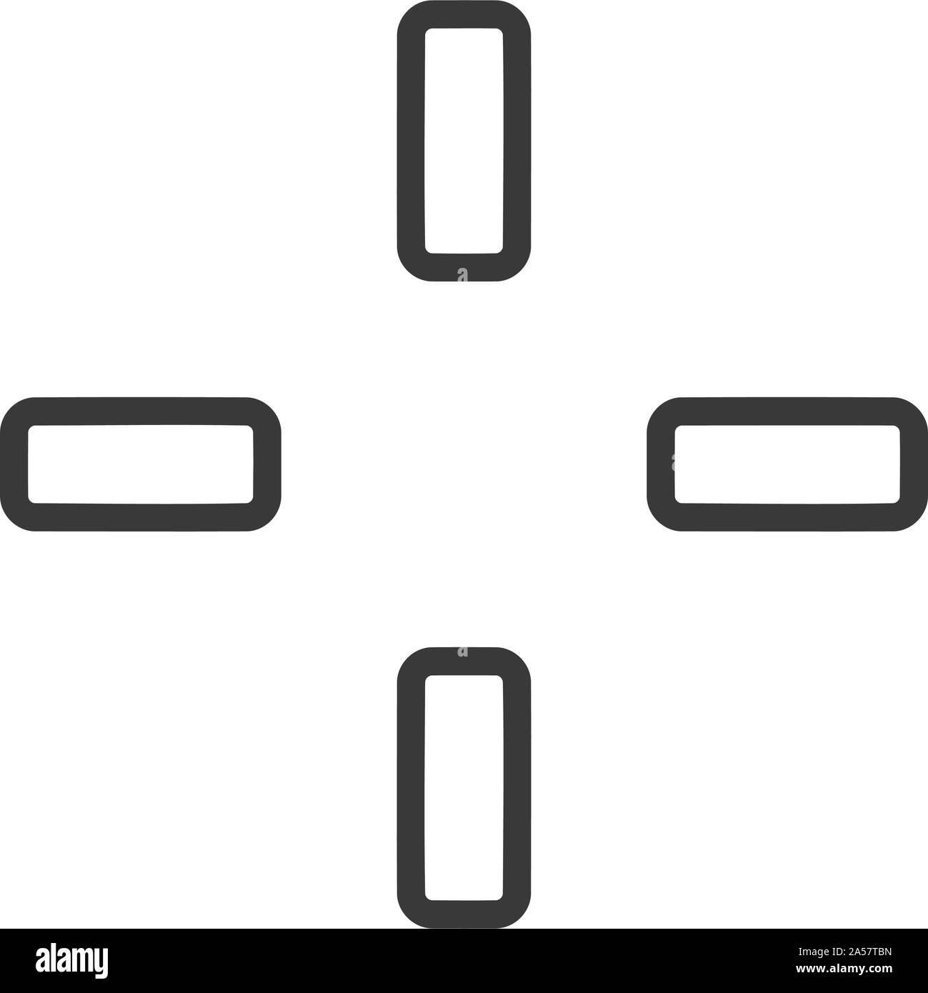 Black Cross Cursor With White Outline