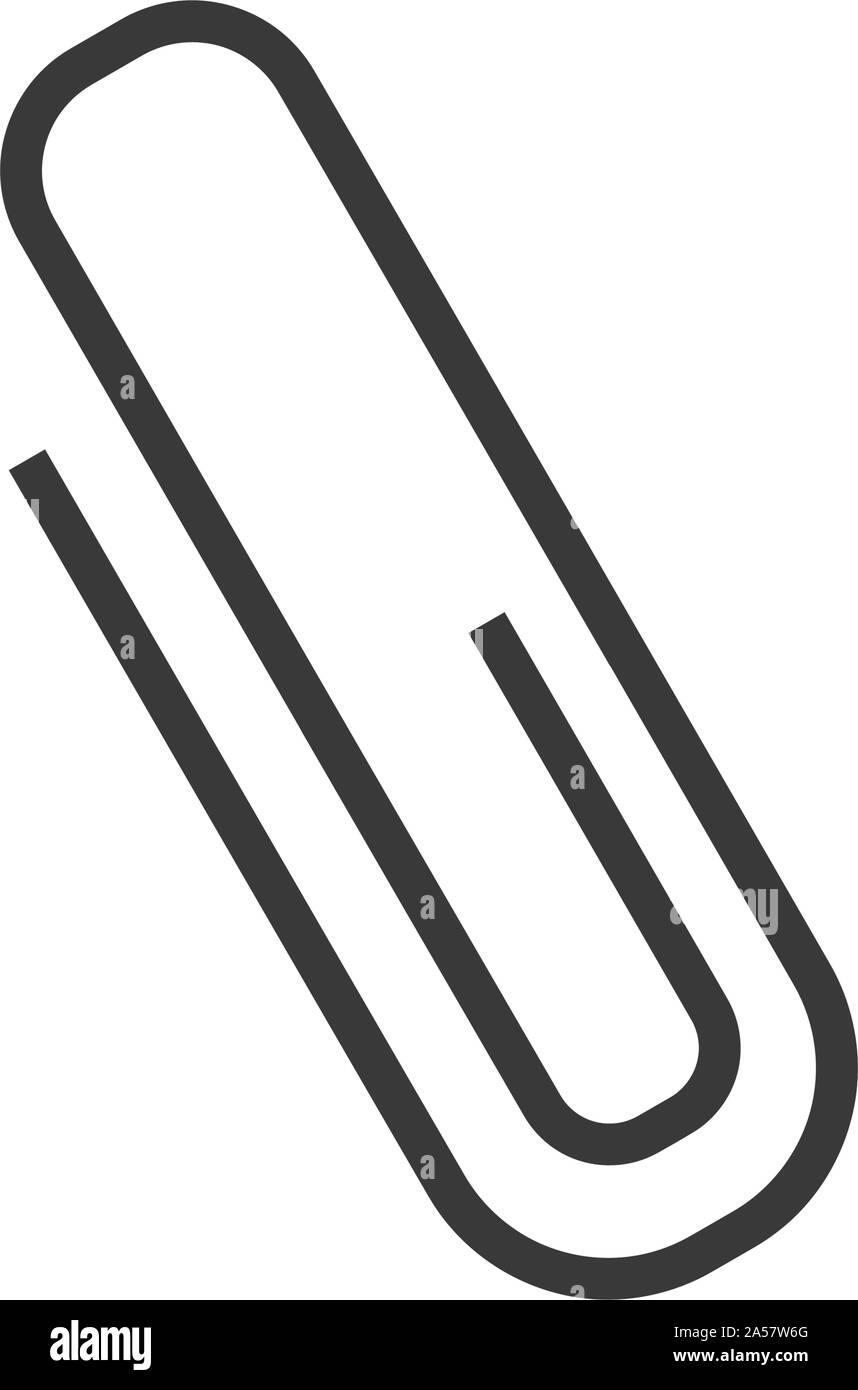 Paperclip icon for attachment symbol in simple vector style Stock