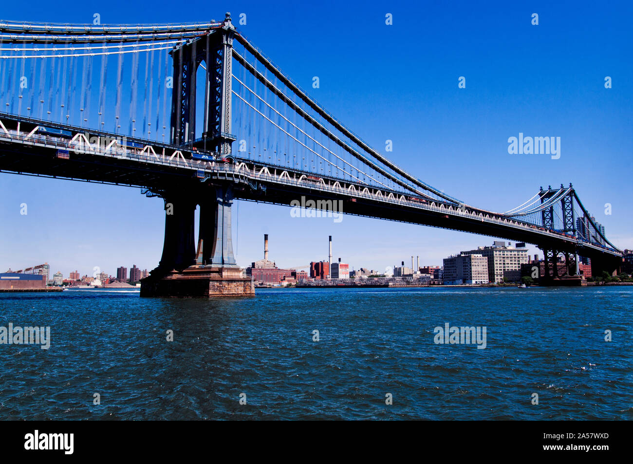 Suspension bridge across a river, Washington Bridge, New Jersey