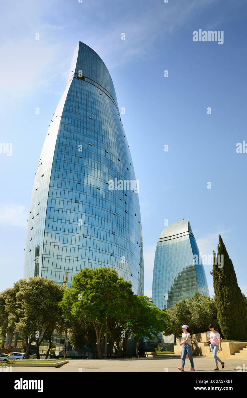 The Flame Towers. Baku, Azerbaijan Stock Photo