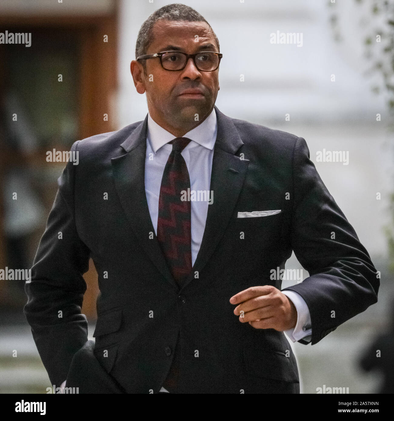 Westminster, London, UK. 18th Oct, 2019. James Cleverly, Conservative Party Chairman. Ministers attend a cabinet meeting in Downing Street, the day after Prime Minister Boris Johnson has reached a deal with the European Union, and a day before Parliament is due to vote on the deal Credit: Imageplotter/Alamy Live News Stock Photo