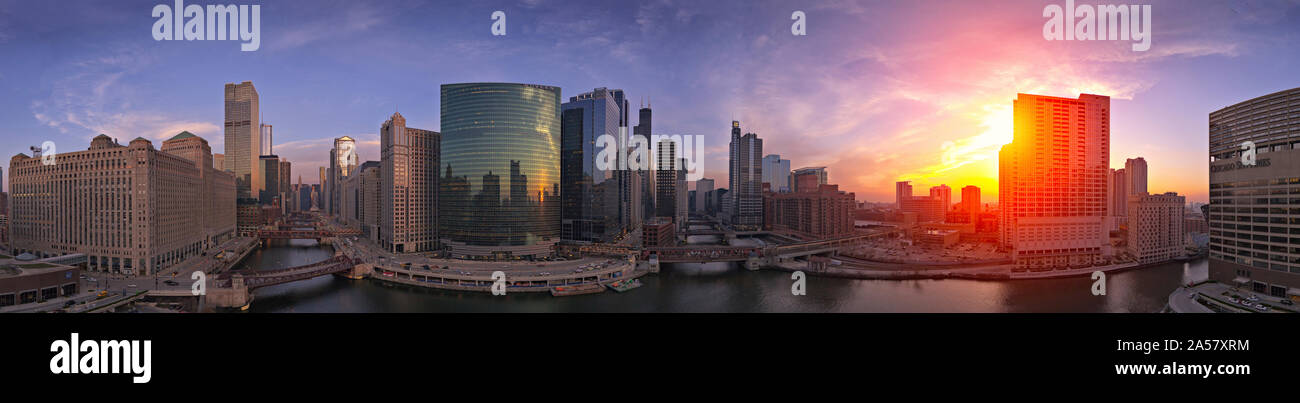 Skylines at the waterfront, Chicago, Cook County, Illinois, USA Stock Photo