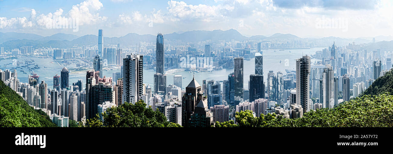 Elevated view of Buildings, Hong Kong, China Stock Photo