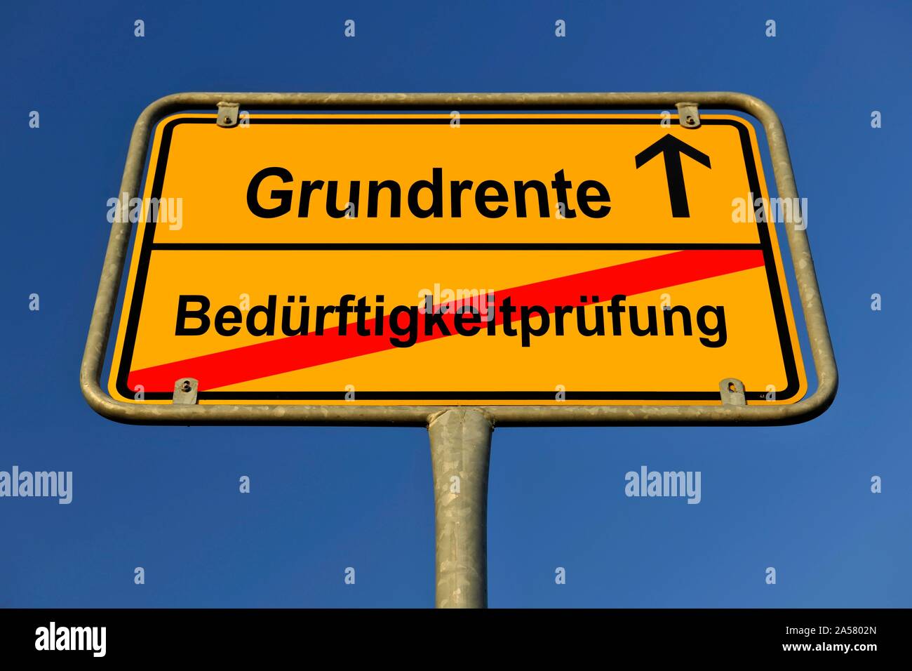 Digital Composing, Symbols of basic pension and means test, Germany Stock Photo