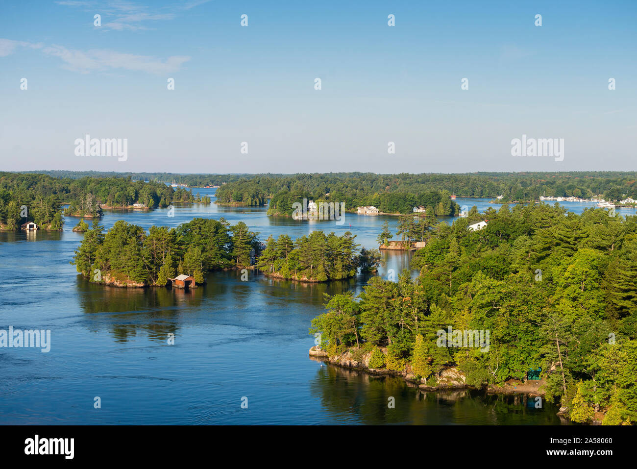 Cottages in Thousand Islands region of Ontario, Canada Stock Photo