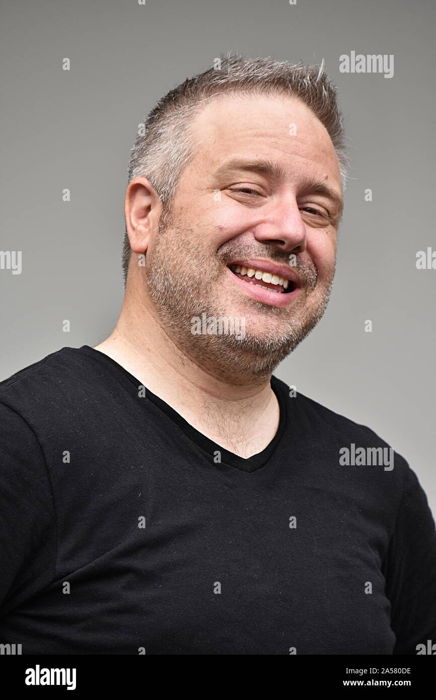 Smiling Fat Male Stock Photo - Alamy